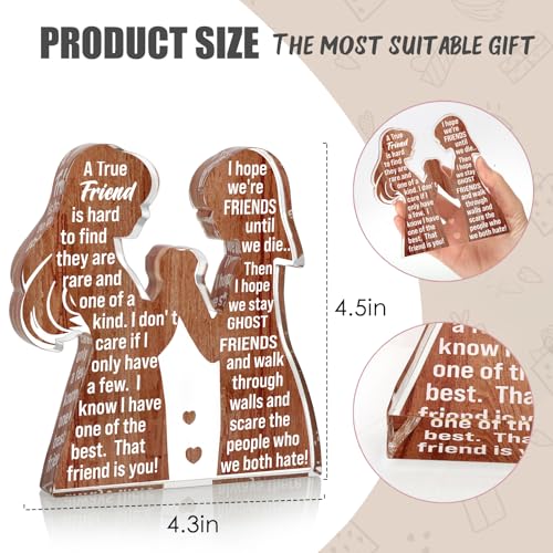 LuoHere Friend Birthday Gifts for Women Friendship Best Friend Christmas Ideas Soul Sister Female Bestie BFF, Mothers Day Valentines Unique Gifts Friends Forever Inspirational Cheer up Thank You Friend Plaque - Image 4