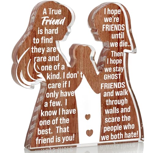 LuoHere Friend Birthday Gifts for Women Friendship Best Friend Christmas Ideas Soul Sister Female Bestie BFF, Mothers Day Valentines Unique Gifts Friends Forever Inspirational Cheer up Thank You Friend Plaque - Image 1