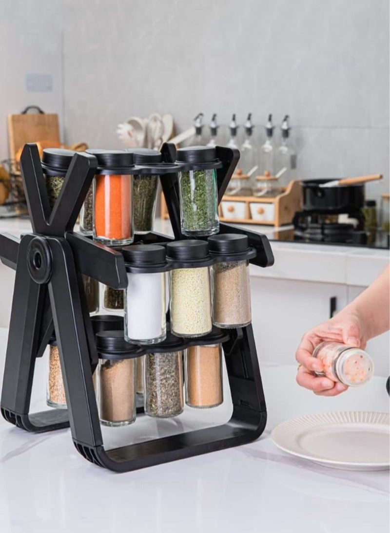 MIXDE Spice Jar Set with 18 Spice Jars 360 Degree Rotation Spice Rack  - Image 2