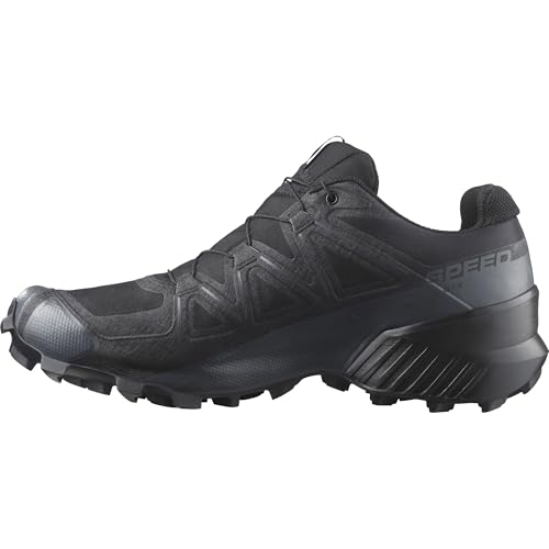 Salomon Men’s Speedcross GTX, Waterproof Trail Running Shoes - Black/Black/Quiet Shade - 7.5 Medium - Image 1
