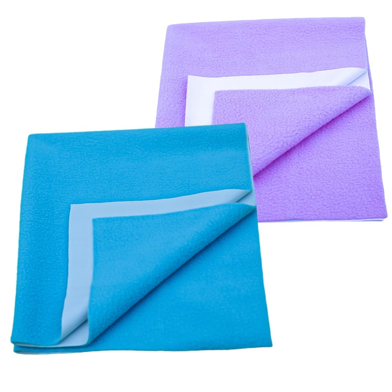 Baby Dry Sheet Anti-Piling Fleece Extra Absorbent Quick Dry Sheet for New Born Baby, Baby Bed Protector, Waterproof Baby Dry Sheet, Reusable, Small Size 50X70Cm (Firozi,Purple)  - Image 1