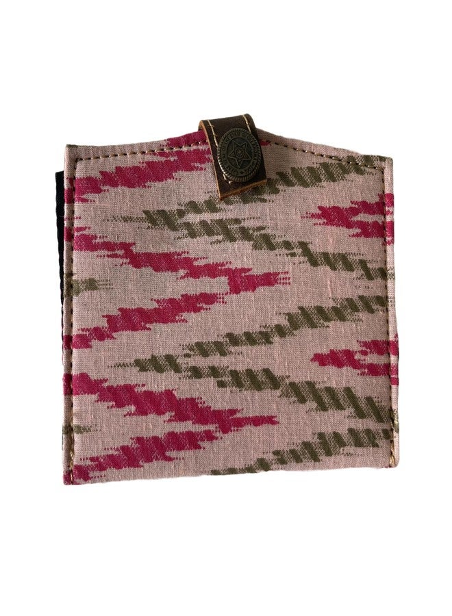 Cotton Printed Mini Wallet. Trendy Elegant Mini Wallet. (Pink) - Image 1