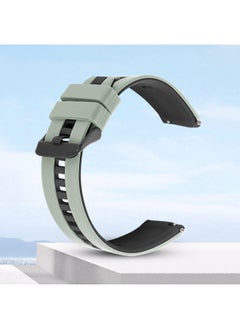 Suitable For huawei GT2 Watch GT3 Strap Watch3 Strap 2Pro Smart GT Quick Detonable Ear Silicone Strap-Color:For huawei Gt2/gt3 Two-color-mint Green And Black-Specifications:22mm-Silver Deduction