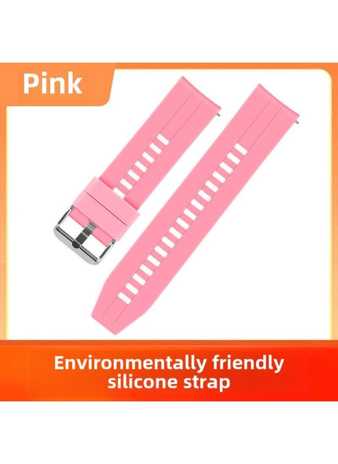 Generic - Suitable For huawei GT2 Watch GT3 Strap Watch3 Strap 2Pro Smart GT Quick Detonable Ear Silicone Strap-Color:For huawei Gt2/gt3 Two-color-mint Green And Black-Specifications:22mm-Silver Deduction - Image 1