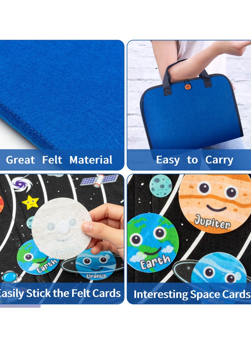 SYOSI - SYOSI Outer Space Travel Felt Story Set Board, Portable Felt Board Solar System, Universe Storytelling Planets, Toddler Galaxy Theme Preschool Early Learning Interactive Play Kit (1 Set) - Image 1
