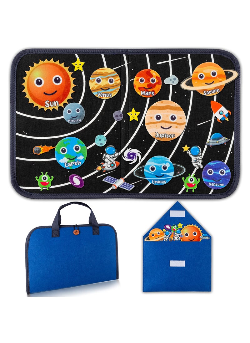 SYOSI - SYOSI Outer Space Travel Felt Story Set Board, Portable Felt Board Solar System, Universe Storytelling Planets, Toddler Galaxy Theme Preschool Early Learning Interactive Play Kit (1 Set) - Image 1