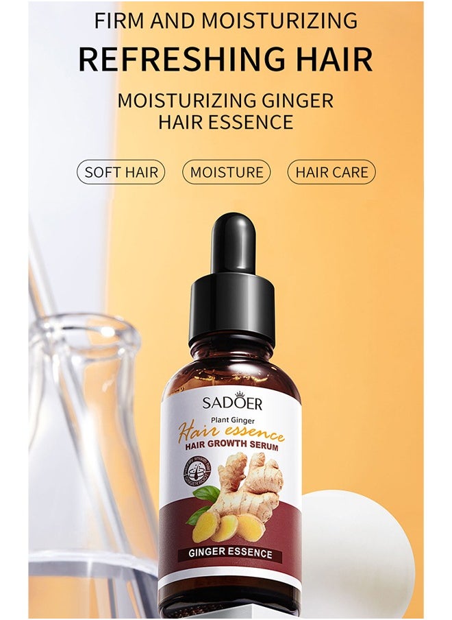 SADOER - Plant Ginger Hair Growth Serum，Hair Growth Serum for Hair Loss, for Dry, Damaged Hair, Enhance Hair Elasticity and Toughness 30ml - Image 1