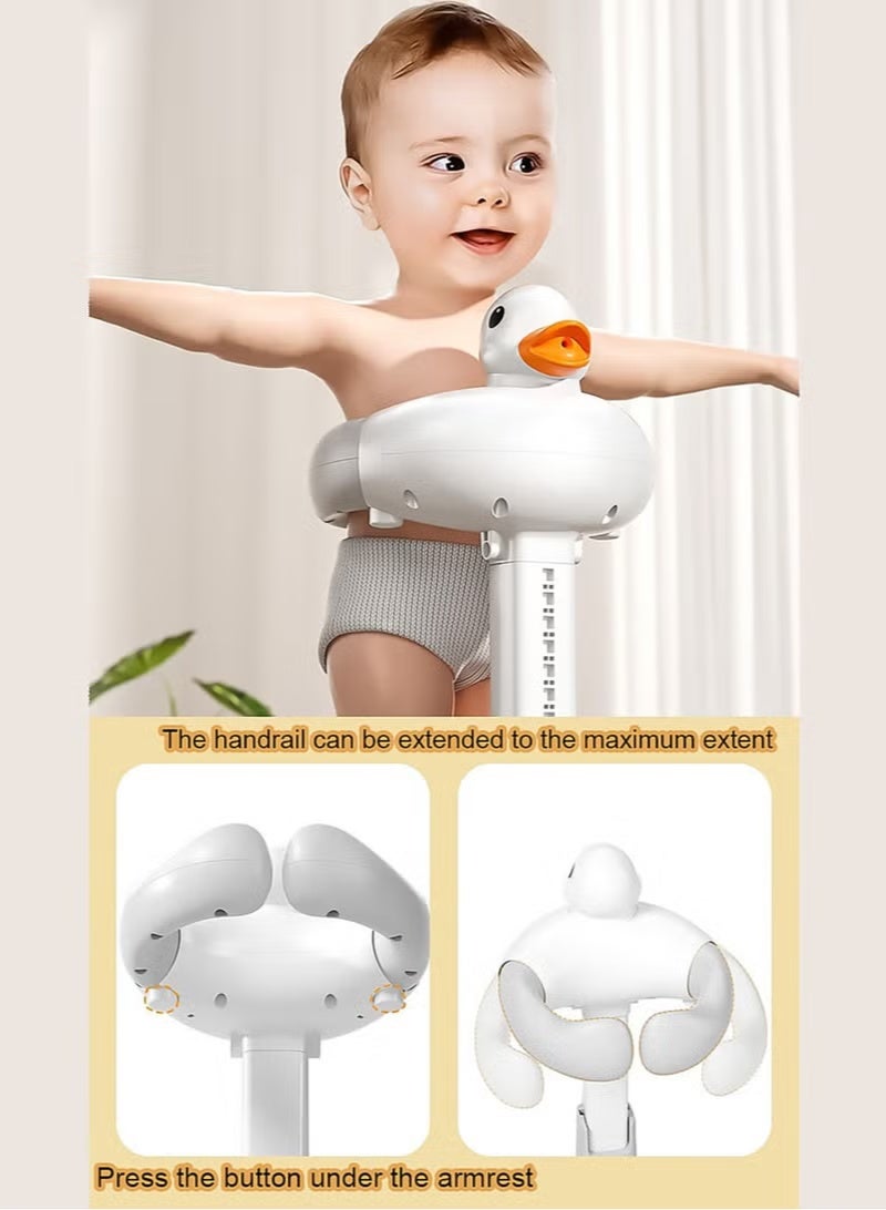 موش حامل استحمام للأطفال مع مقعد صغير، محطة استحمام قابلة لتعديل الارتفاع بشكل آمن مع قاعدة غير قابلة للانزلاق، مساعد استحمام محمول، تدفق مياه ذكي، برج استحمام قابل للعناق، وحامل استحمام على شكل دب للأطفال والرضع - Image 3