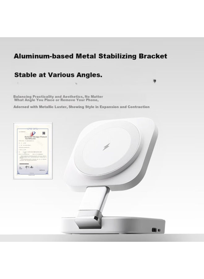 WP W&p Apple Wireless Charger 3-in-1 Magnetic Mini Fast Charging Portable Stand Base For Iphone 16 Pro Max, Airpods, And Iwatch - Image 5