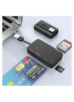 KASTWAVE Smart Card Reader, Multi SD Card Reader, 6 in 1 USB Memory Card Reader for Camera Memory/Bank Card SIM/Chip/IC/CAC Card, Plug & Play, SIM Card Reader Compatible with Windows, Linux, Mac OS  - Image 1