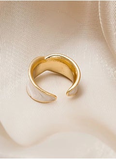 Elegance Trendy Fashionable Gold & White Ring For Women One Size  - Image 2