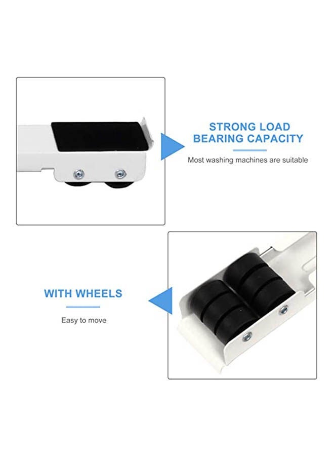 Multifunctional Mobile Washing Machine Stand, Dolly Furniture Base for Washing Machine, Dryer, Refrigerator Appliance, White, 45x5cm, 18*2*1.5cm - Image 3