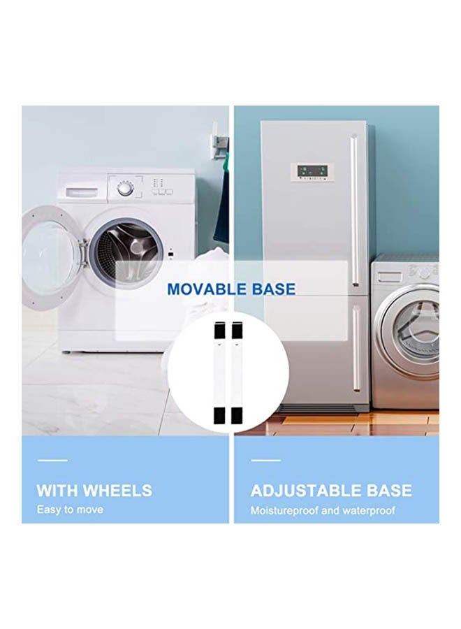 Multifunctional Mobile Washing Machine Stand, Dolly Furniture Base for Washing Machine, Dryer, Refrigerator Appliance, White, 45x5cm, 18*2*1.5cm - Image 2
