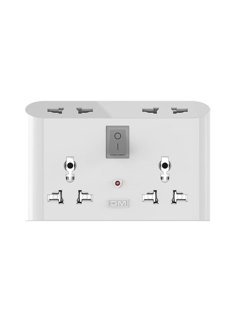 GM GM 3019 3 Pin Universal Multi Plug Travel Adaptor with 6 AMP for Home Applications Computers Laptops  - Image 1