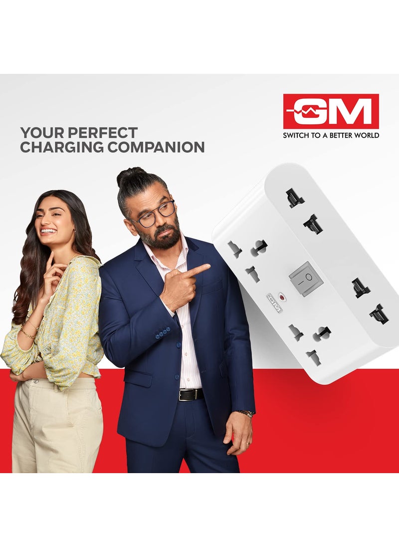 GM GM 3019 3 Pin Universal Multi Plug Travel Adaptor with 6 AMP for Home Applications Computers Laptops  - Image 2