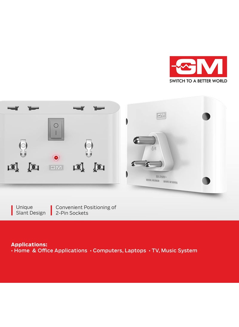 GM GM 3019 3 Pin Universal Multi Plug Travel Adaptor with 6 AMP for Home Applications Computers Laptops  - Image 5