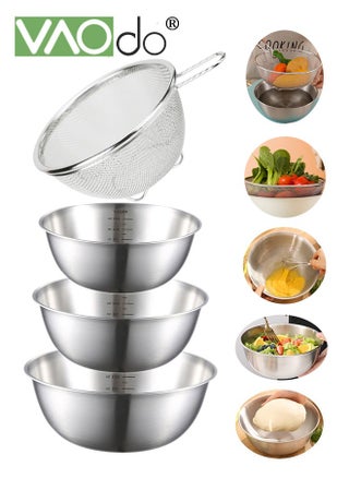 Mixing Bowl and Colander Stainless Steel Bowl for Salad Pasta Mixing Dough Baking Colander for Cooking Sifter Strainer Sliver - pzsku/ZA3CA2B0E2C6650990405Z/45/_/1717486486/267031c8-a779-4b88-ab96-9c787e388349