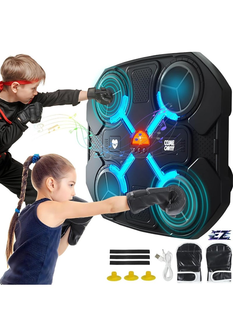 ELTRAZONE LED Music Boxing Machine for Children – Bluetooth-Enabled Smart Wall Boxing Target with Boxing Gloves, Interactive Trainer Gift - Image 1