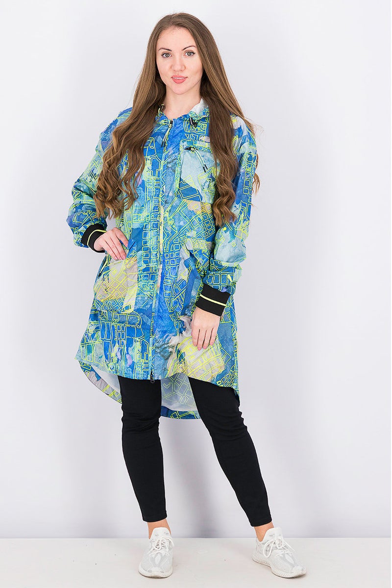 PUMA Women Sportswear Fit Outdoor Jacket, Lime Green and Blue - Image 1