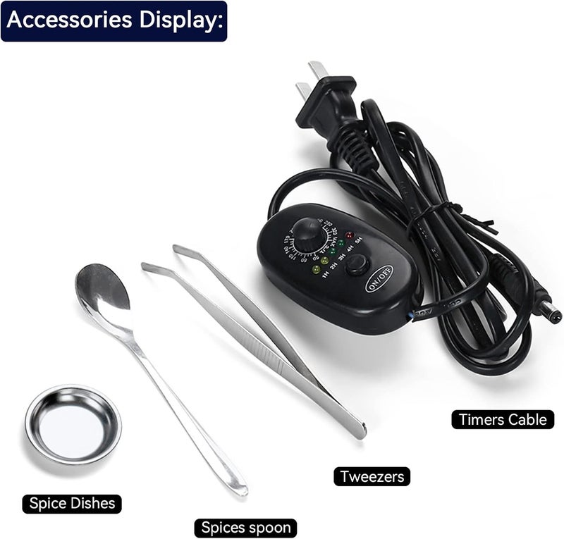 ISSNW Ceramic Holder Electric Incense Burner Enamel Built-in LED Lights Simulate Flames, Classical, Elegant and High-end Hollow Design - Image 3