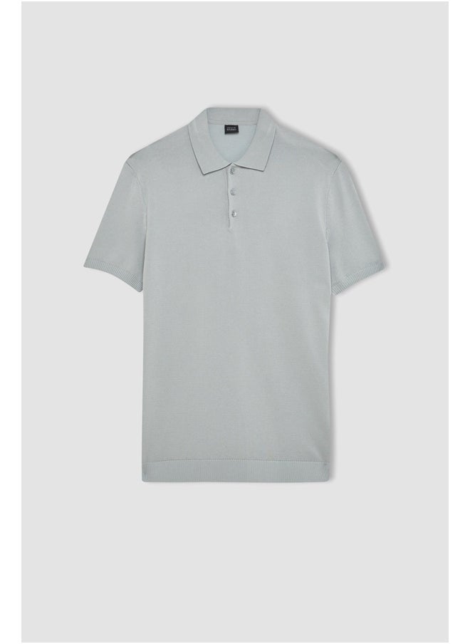 DeFacto Man Smart Casual Slim Fit Polo Neck Short Sleeve Tricot Polo T-Shirt  - Image 5