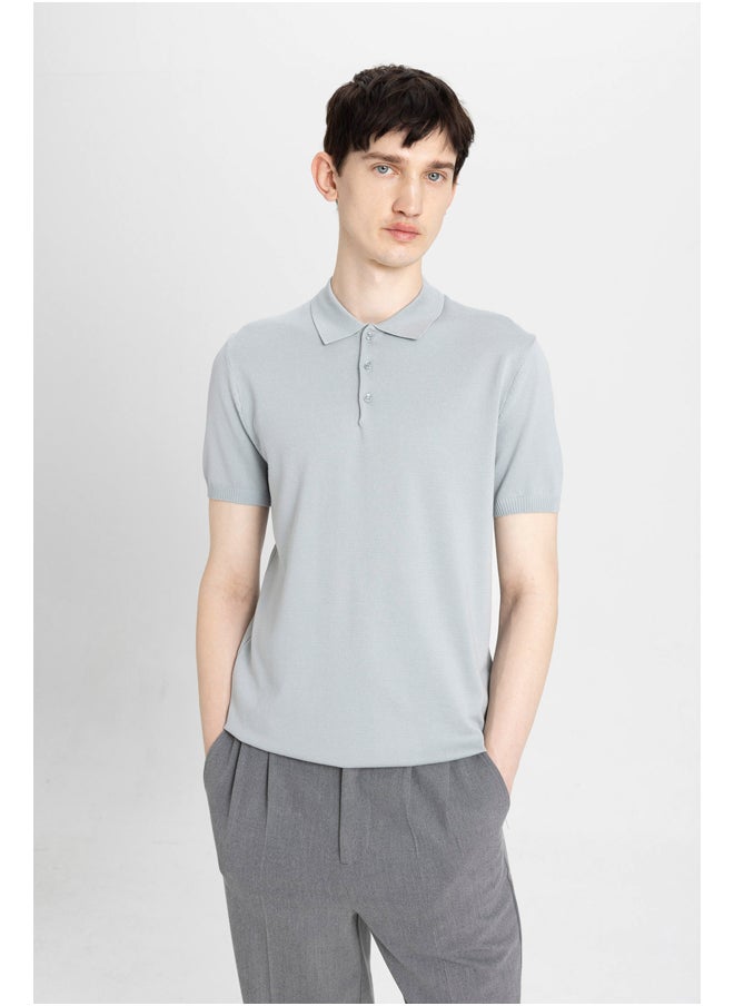 DeFacto Man Smart Casual Slim Fit Polo Neck Short Sleeve Tricot Polo T-Shirt  - Image 3