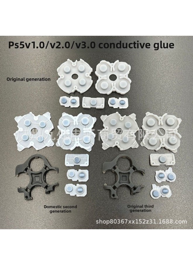Generic - PS5 V1.0 V2.0 V3.0 Silicone on Conductive Adhesive Ps5 Three-generation Handle Direction Function Key Conductive Adhesive-Product Color:L R on Glue Third Generation/pair (original) - Image 1