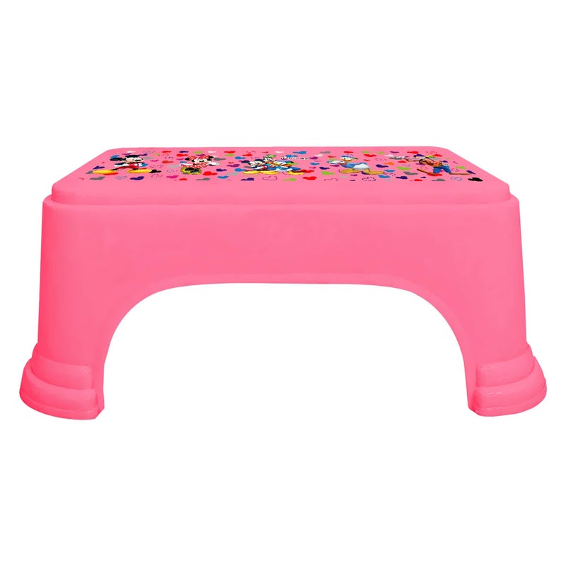 Urbane Home Urbane Home Disney Team Mickey Print Bathroom StoolDurable Plastic Stool for KitchenStool for KidsPatla for Toilet Pink  - Image 3