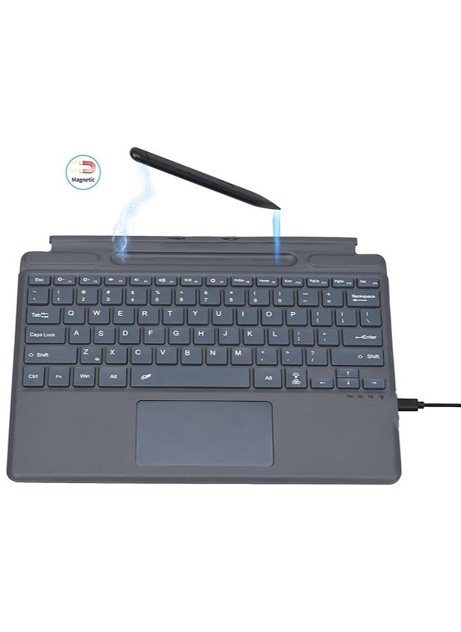 Generic Backlit Bluetooth Keyboard Compatible with Microsoft Surface Pro 11 (2024),Magnetic 7-Color Backlit Bluetooth Removable Keyboard with Magnetic Pen Slot  - Image 5