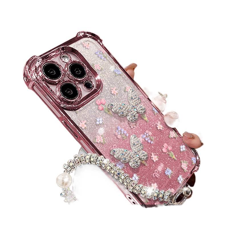 غطاء واقي | مقاوم للصدمات لـ iPhone 15 / 15 Plus / 15 Pro / 15 Pro Max | حماية من السقوط | Butterfly | سيليكون - Image 1
