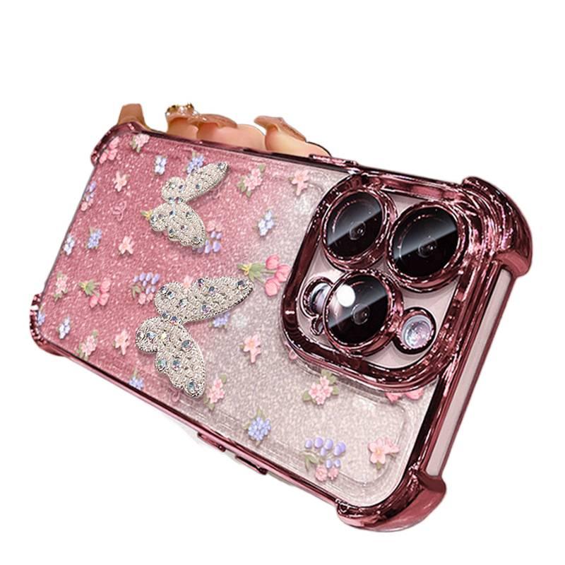 غطاء واقي | مقاوم للصدمات لـ iPhone 15 / 15 Plus / 15 Pro / 15 Pro Max | حماية من السقوط | Butterfly | سيليكون - Image 3