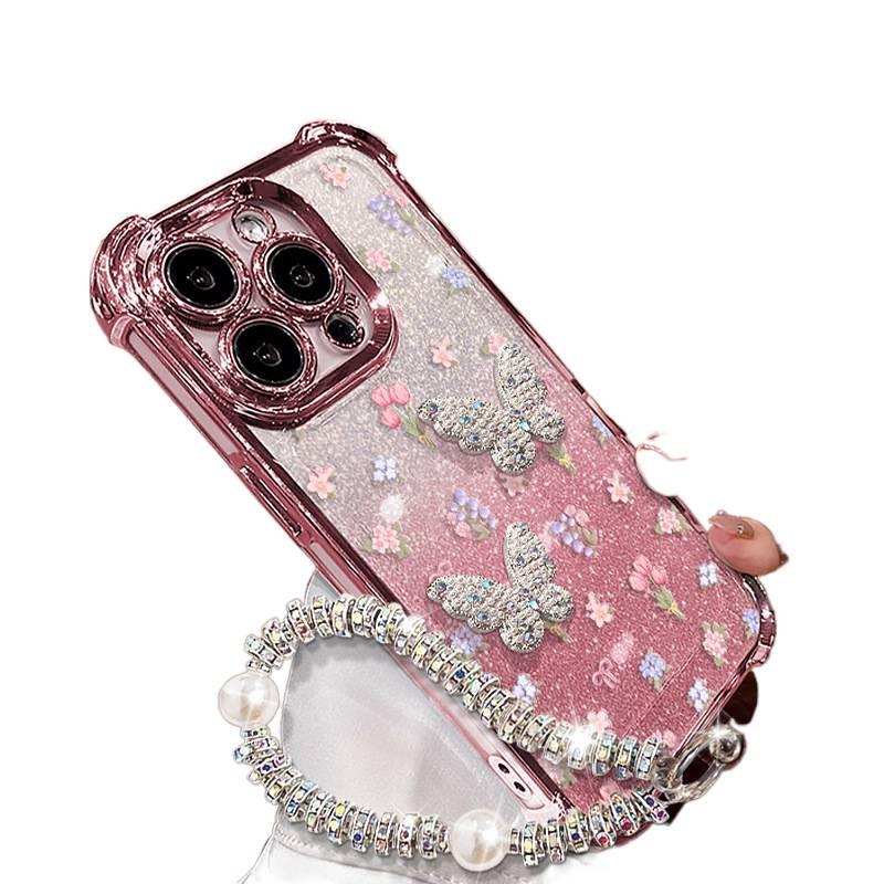 غطاء واقي | مقاوم للصدمات لـ iPhone 15 / 15 Plus / 15 Pro / 15 Pro Max | حماية من السقوط | Butterfly | سيليكون - Image 2