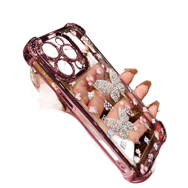 غطاء واقي | مقاوم للصدمات لـ iPhone 15 / 15 Plus / 15 Pro / 15 Pro Max | حماية من السقوط | Butterfly | سيليكون - Image 4