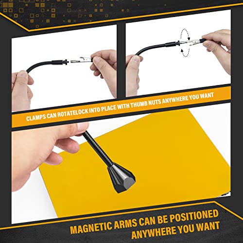 Demao Magnetic Soldering Helping Hands, Third Hand Tools for Soldering, Wire Holders with Flexible Gooseneck Metal Arms for Hobby Welding Crafts(Pack of 2) - Image 3