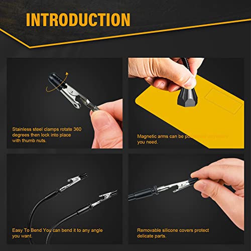 Demao Magnetic Soldering Helping Hands, Third Hand Tools for Soldering, Wire Holders with Flexible Gooseneck Metal Arms for Hobby Welding Crafts(Pack of 2) - Image 4