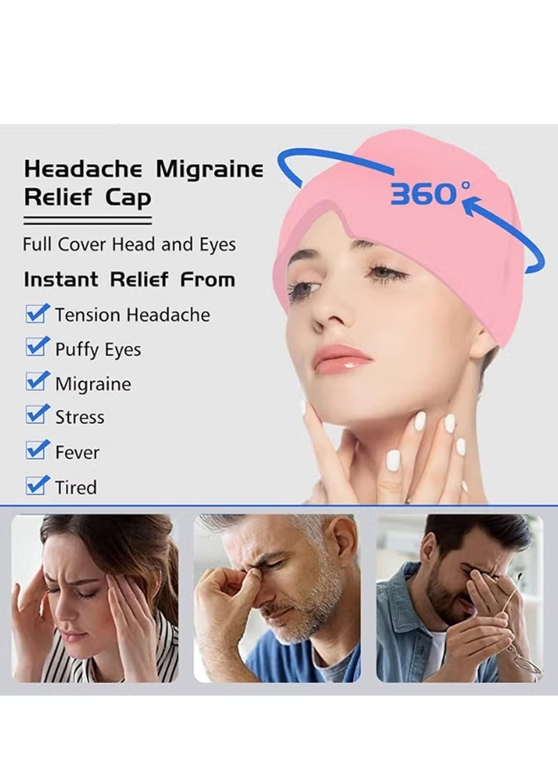 قبعة مرنة لتخفيف الصداع والصداع النصفي – غطاء جل ثلجي قابل للتسخين والتبريد – مقاس واحد يناسب الجميع - Image 3