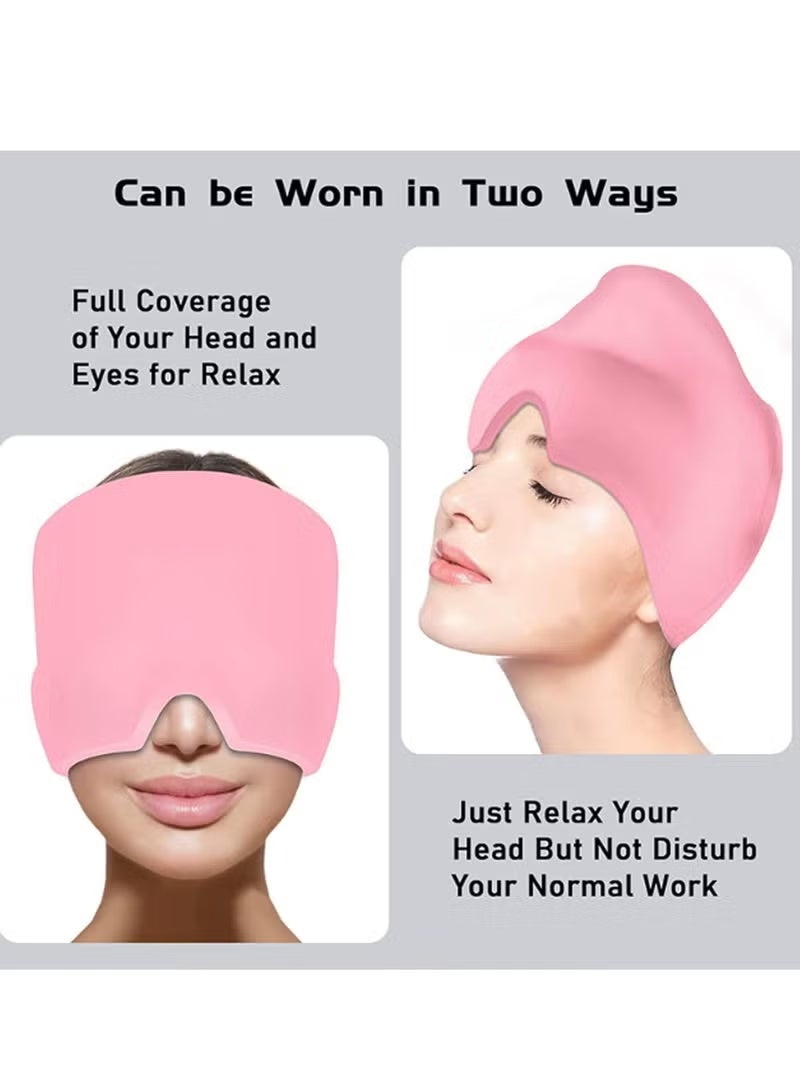 قبعة مرنة لتخفيف الصداع والصداع النصفي – غطاء جل ثلجي قابل للتسخين والتبريد – مقاس واحد يناسب الجميع - Image 4