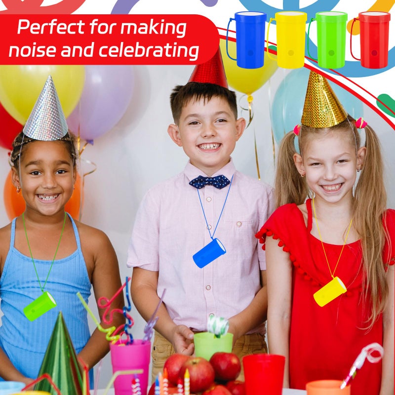 Demonwer 12 Pcs Mini Air Horns 3 Inch Noisemakers for Sporting Events Loud Noise Maker Blow Horn Noise Whistle with Lanyard for Birthday Holiday Party Graduation Celebrations Goodie Bag Fillers - Image 4