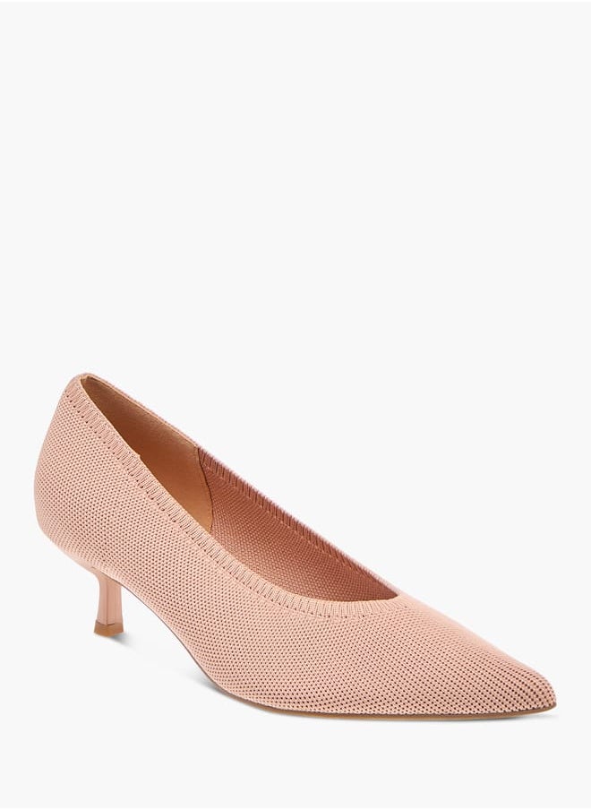 Celeste Womens Textured Slip-On Pumps With Kitten Heels  - Image 1