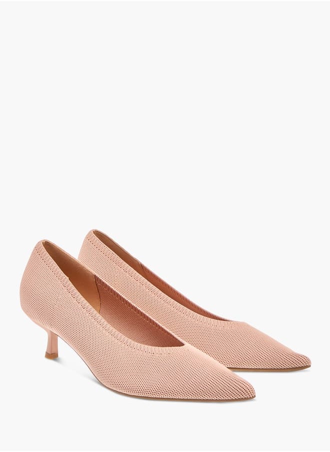 Celeste Womens Textured Slip-On Pumps With Kitten Heels  - Image 2