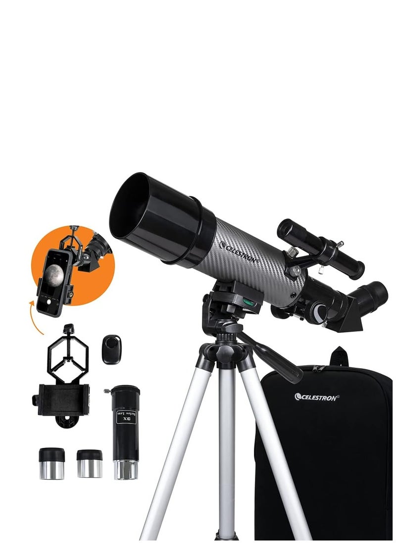 Celestron - Telescope Travel Scope Case 60 DX with Smartphone Adapter and Free ECLIPSMART SOLAR Filter | Contains free astronomy software and a product-specific download eBook - Image 1