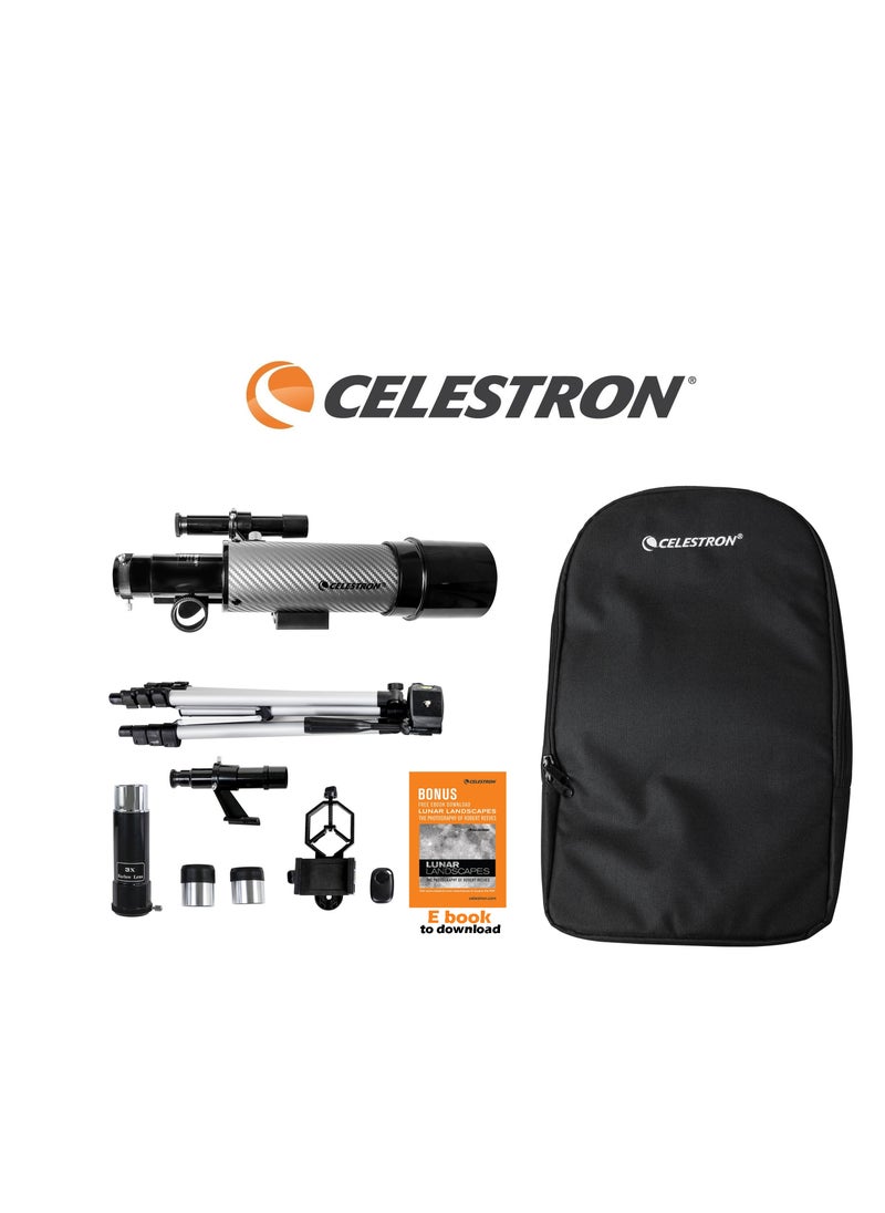 Celestron - Telescope Travel Scope Case 60 DX with Smartphone Adapter and Free ECLIPSMART SOLAR Filter | Contains free astronomy software and a product-specific download eBook - Image 1