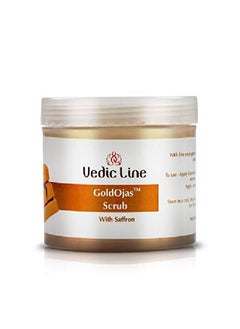 Vedicline Gold Ojas Scrub Reduce Dead Skin CellsClogged Pores & Blackheads with Saffron for Glowing and Refreshing skin100ml  - Image 1