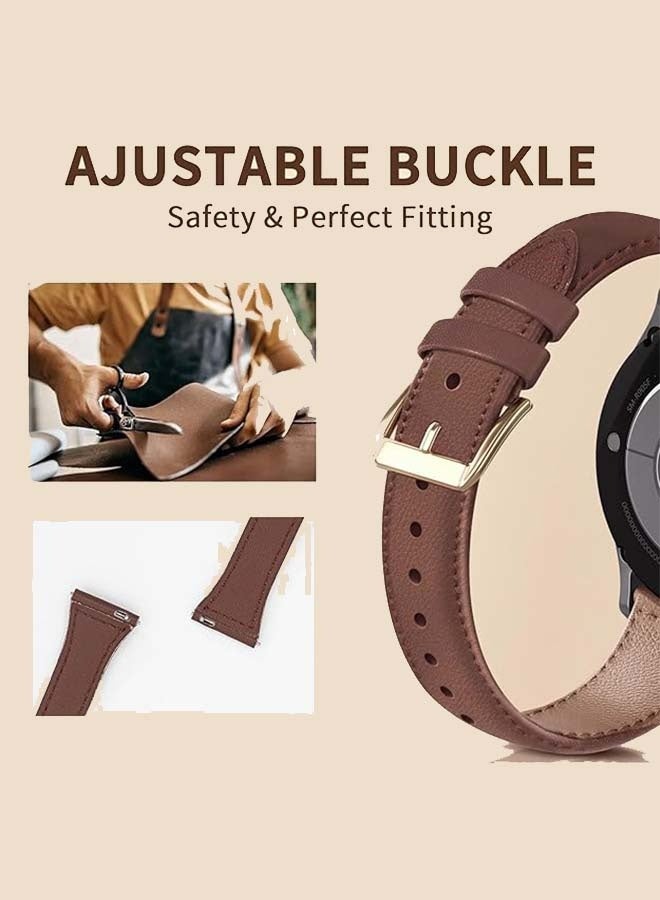 Slim Leather Bands Compatible with Samsung Galaxy Watch 8 40mm/44mm Classic 46mm Straps Wristbands Women - Image 3