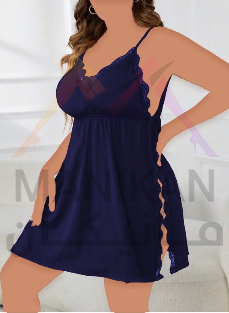 MANIKAN MANIKAN Elegant Women Nightgown With Soft Lace Details  - Image 3