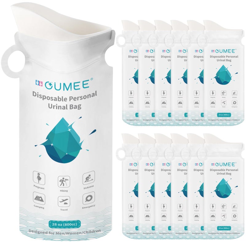 OUMEE 800ML Emergency Disposable Urinal Bags, 8/12/20/23/28 Pcs Camping Pee Bags Unisex Urine Bag Vomit Bag for Travel Traffic Jam Portable Toilet Bag for Men Women(8) - Image 1
