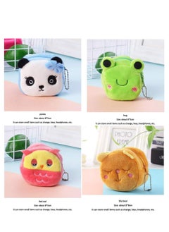 Oasisgalore 4Pcs Cute Animal Plush Coin Purse Coin Pouch Bag Coin Tray Wallet Key Holder Clutch Bags for Gift  - Image 2
