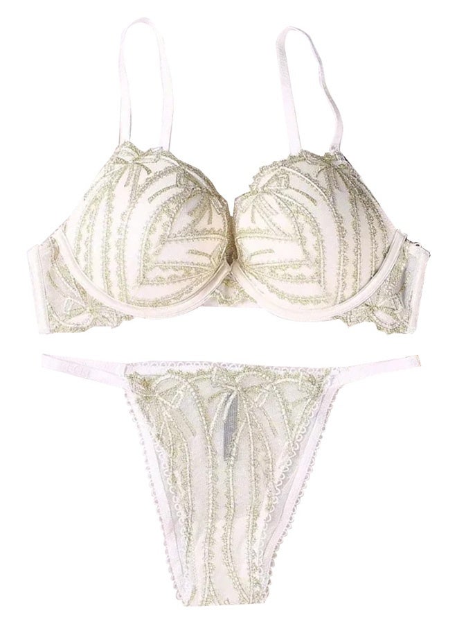 MARGOUN Women 34C / 75C Size Push Up Bra Set Soft Breathable Transparent Lace Panties Lingerie Suit Adjustable Women Underwear - Image 2