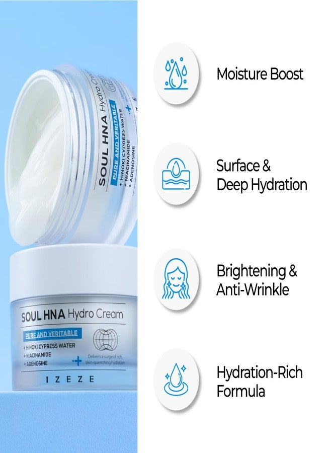 IZEZE Soul HNA Hydro Cream 1.69 fl.oz, 50ml | Hyaluronic Acid Moisturizer Face Cream, Adenosine Facial Cream, Cypress Water, Korean Skincare for Dry Skin, Hydrating Cypress Extract - Image 4