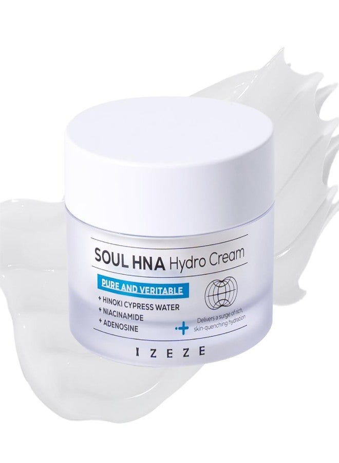 IZEZE Soul HNA Hydro Cream 1.69 fl.oz, 50ml | Hyaluronic Acid Moisturizer Face Cream, Adenosine Facial Cream, Cypress Water, Korean Skincare for Dry Skin, Hydrating Cypress Extract - Image 1